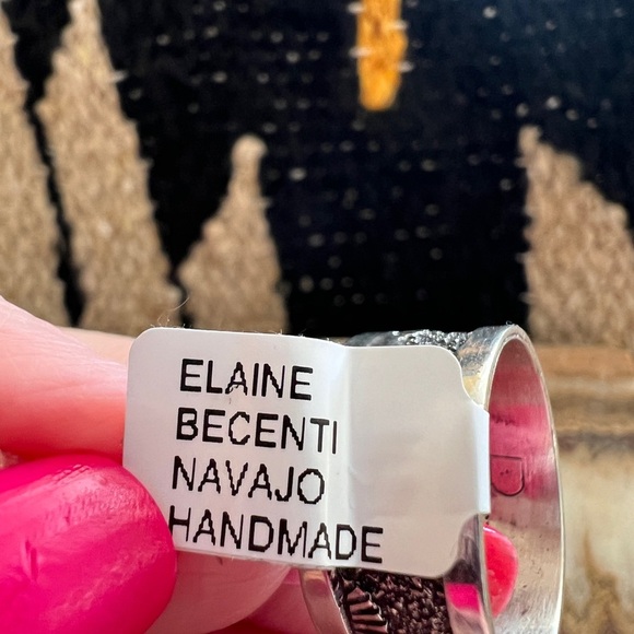 ❤️ Signed Elaine Becenti Story Teller Ring Size 9.5 Sterling Silver Unisex Band - Picture 6 of 12